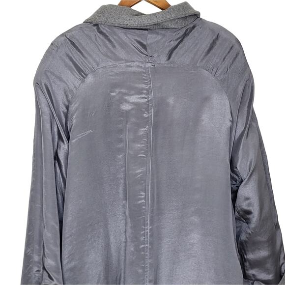 Haband Reversible Wool and Silk Coat with Leather Trim Pockets Size 2X - Picture 15 of 16